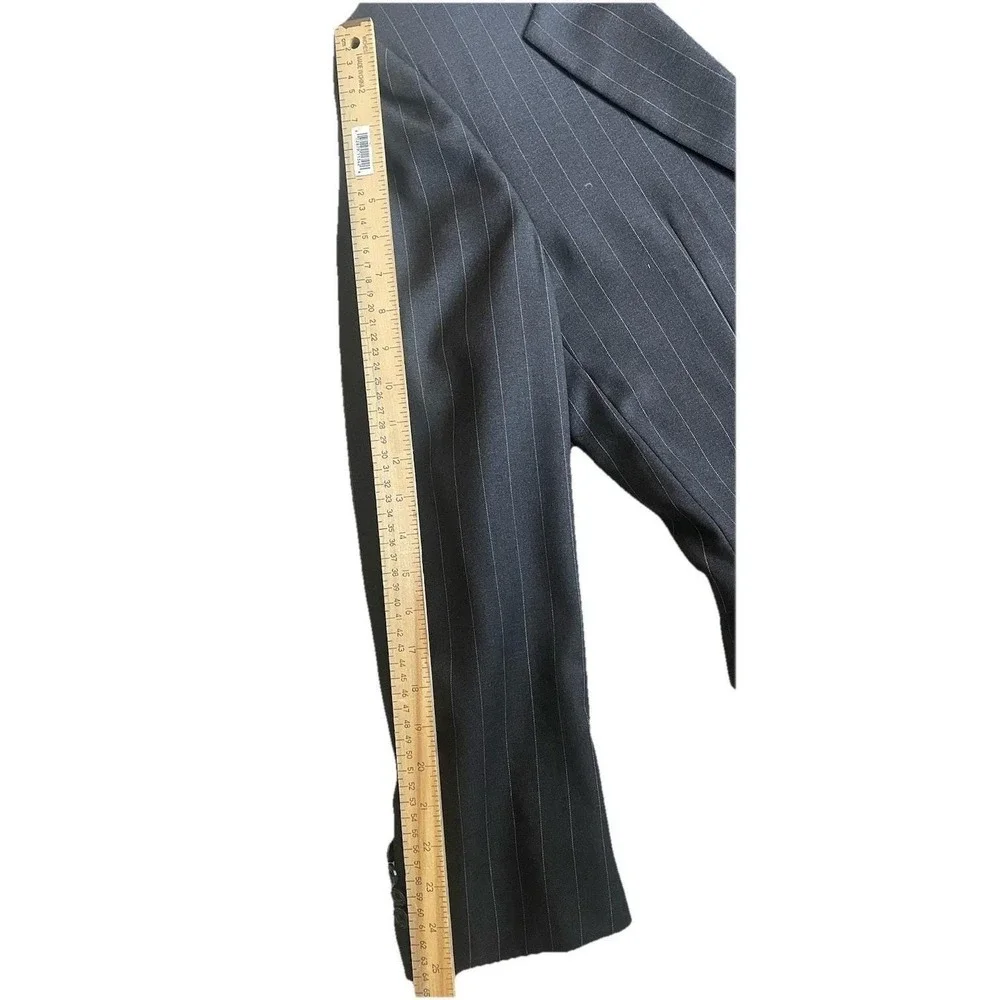 Vtg Hickey Freeman Loro Piana Wool Pinstripe Suit 42L‎ Charcoal Gray Made in USA